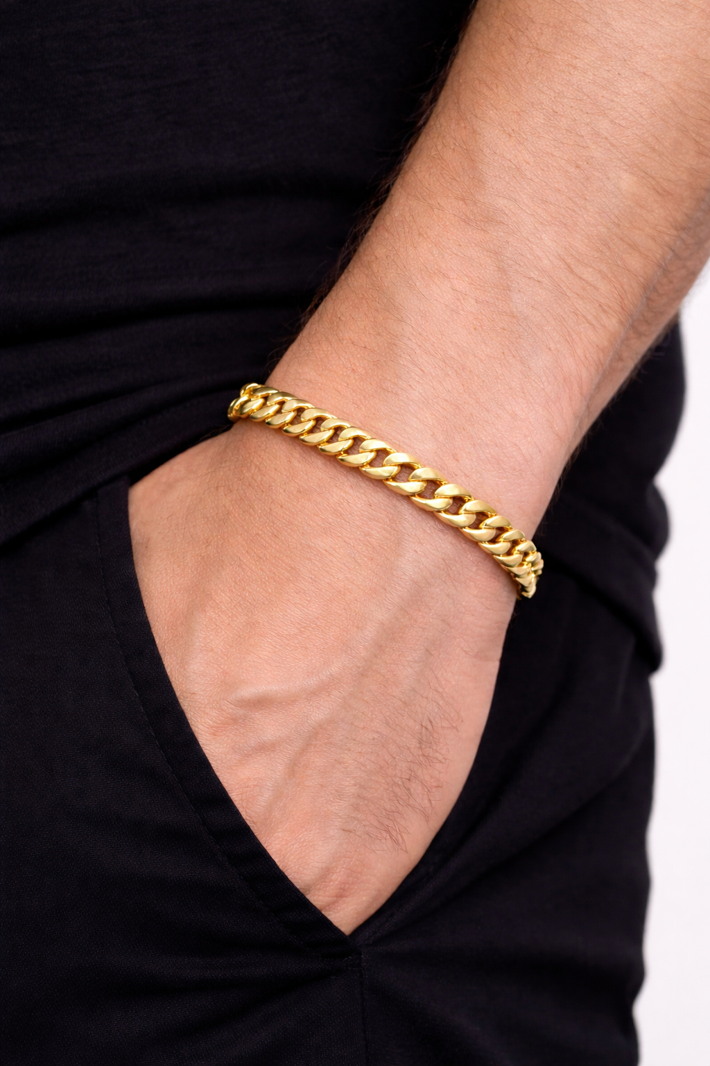 Combo Cadena & Pulso Cubano 18K